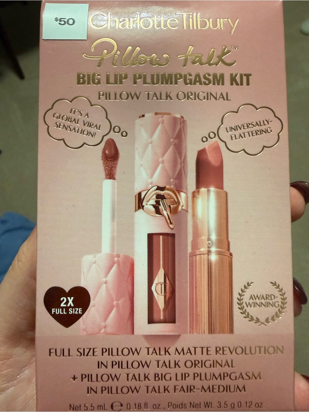 New! Charlotte Tilbury Pillow Talk Big Lip Plumpgasm Kit - Pillow Talk Original